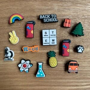 Lot of 17 Crocs Jibbitz, Assorted